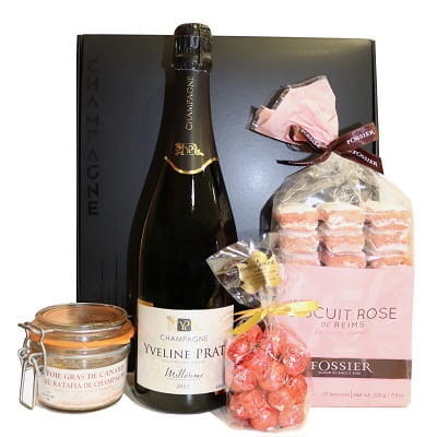 Coffret champagne gourmand foie gras et chocolats