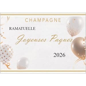 Etiquette personnalisee pour bouteille de champagne pour paques