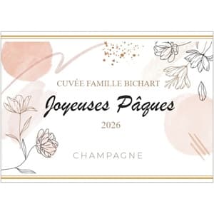 Etiquette personnalisee pour bouteille de champagne pour paques