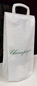 Sac plastique blanc pour champagne