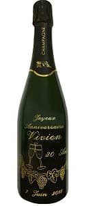 Gravure sur bouteille de Champagne millesime