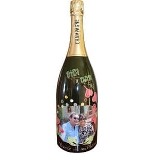 Etiquette bouteille de vin ou champagne pour fête, anniversaire, baptême  avec photo personnalisable