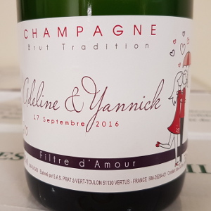 champagne personnalisé pour mariage